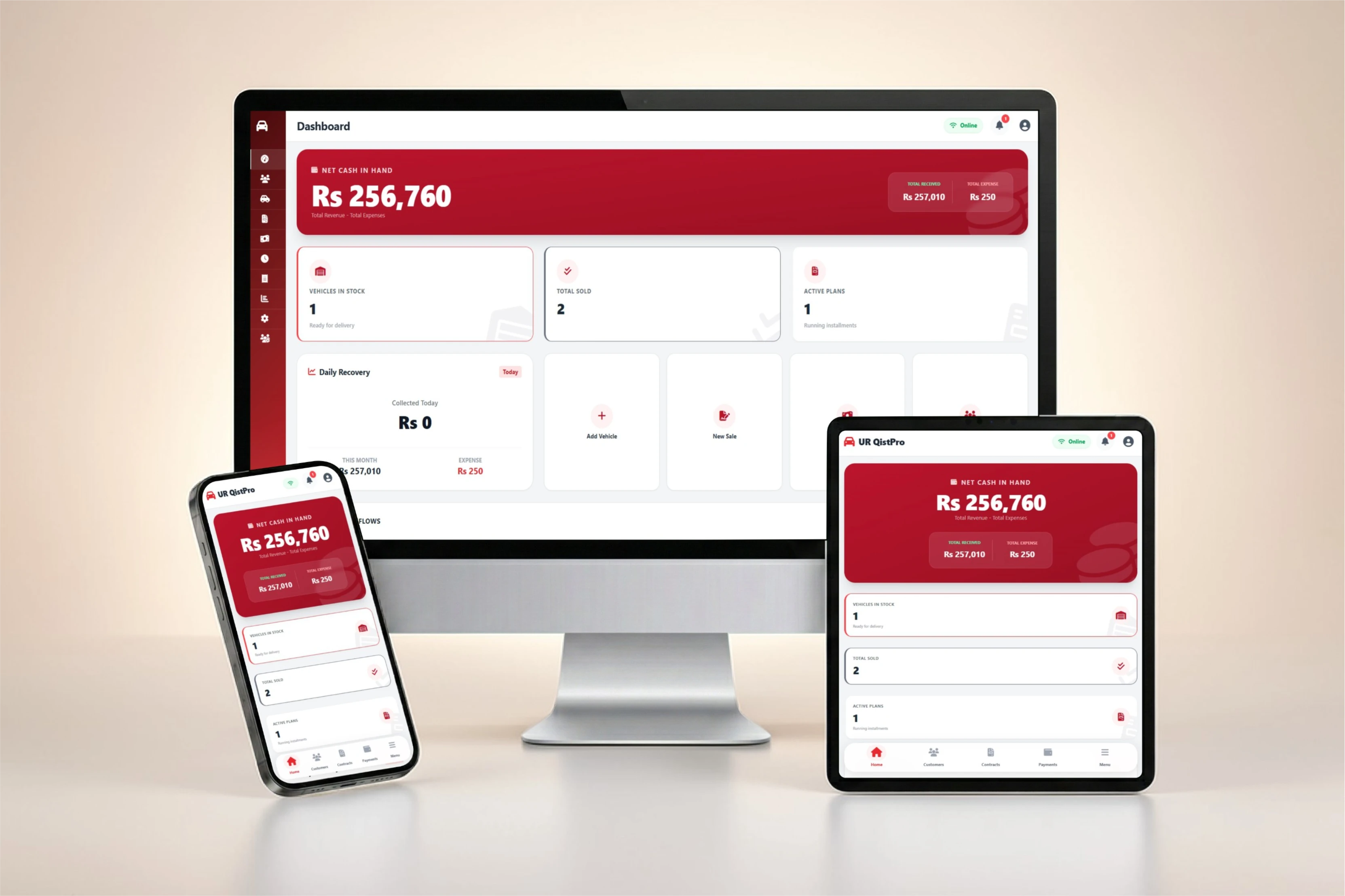Auto Edition Dashboard for Vehicle Installment Software